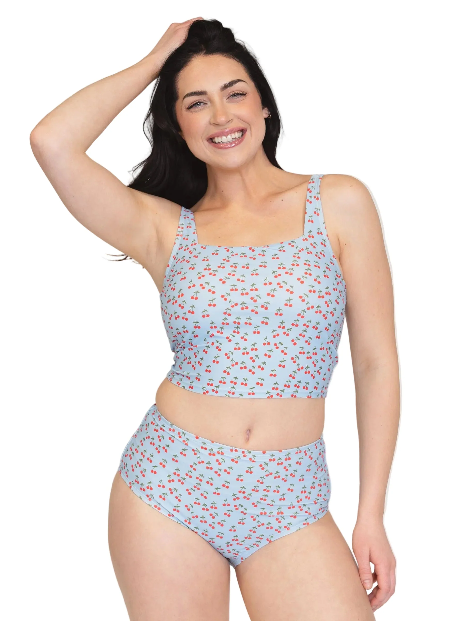 Artisan Cherries Square Neck Crop Top Professional