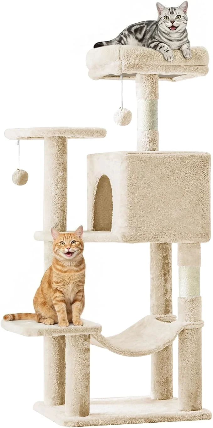 Casual DUMOS Small 44 Inch Cat Tree Tower Cat Climbing Tower Pure