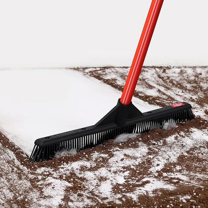 Effective Pet Hair Remover Rubber Broom - Carpet Rake for Pet Hair Removal on Hardwood Floor Carpet Tile - Picks Up More Dust Debris - Slanted Side Bristles for Corners - Rinse to CleanAbout ThisOverview Specialty