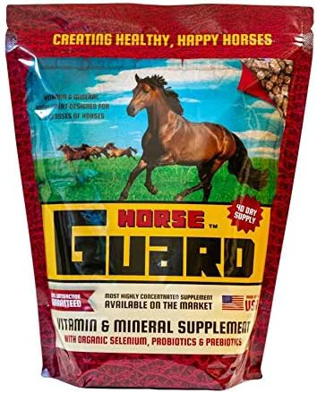 Powerful Horse Guard 4.6 lb Equine Vitamin Mineral Supplement with Organic Selenium Vitamin E Modern