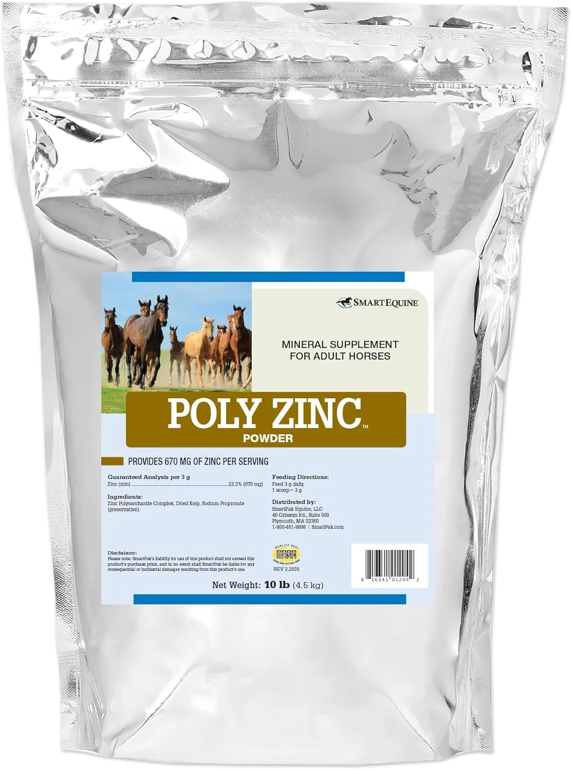Pure Uckele by SmartEquine Poly Zinc Powder Zinc Supplement for Horses Hoof Care Vitamins and Minerals Supports Bone and Hoof Wellness Equine Skin Coat Supplement 10 lb World-Class