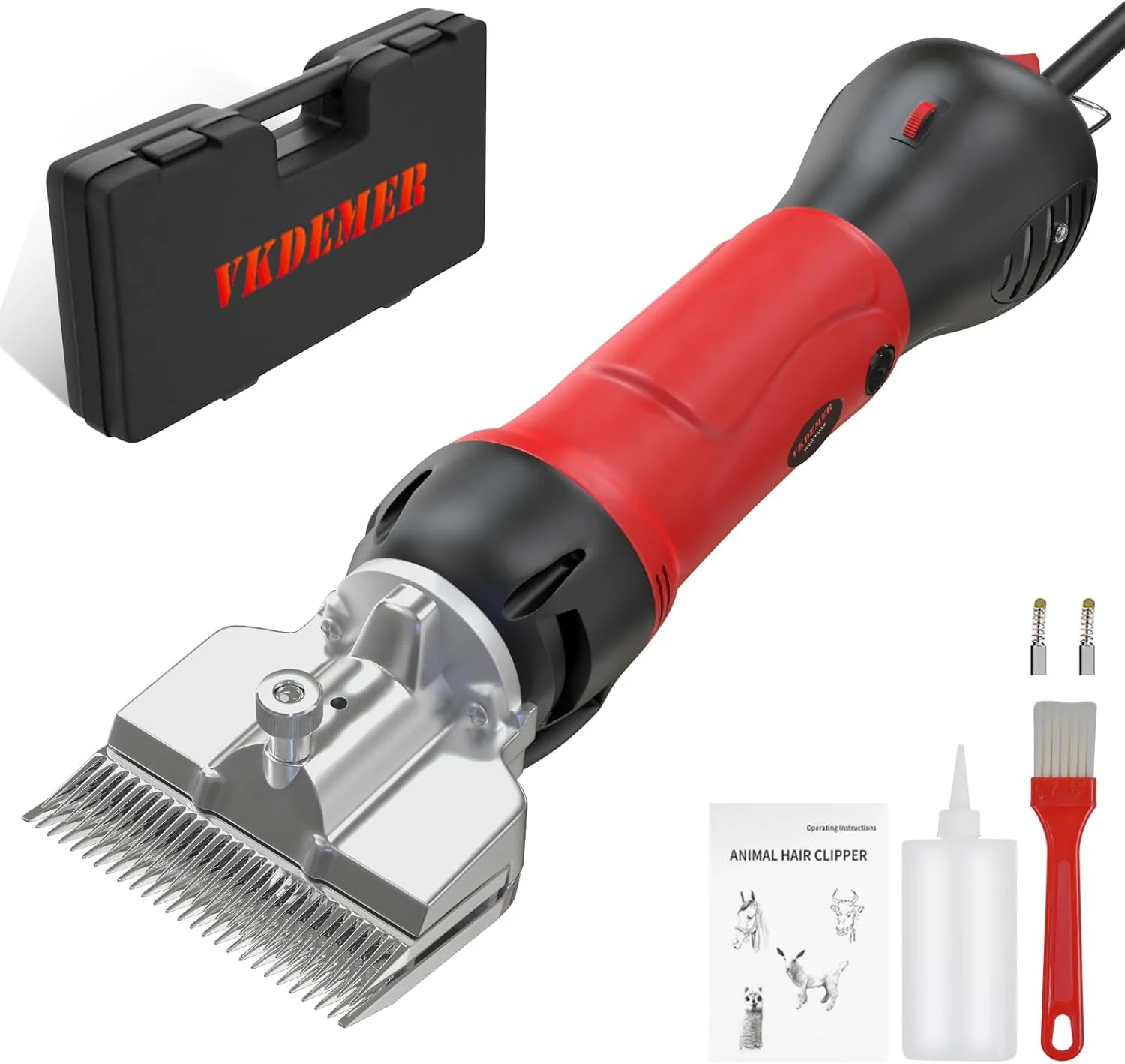 Soft Horse Clippers 600W Professional Electric Horse Grooming Kit Shaving Equine Clippers for Horses Goat Cattle Large Thick Coat Animals 6 Speeds Heavy Duty Farm Livestock Haircut Trimmer Effective