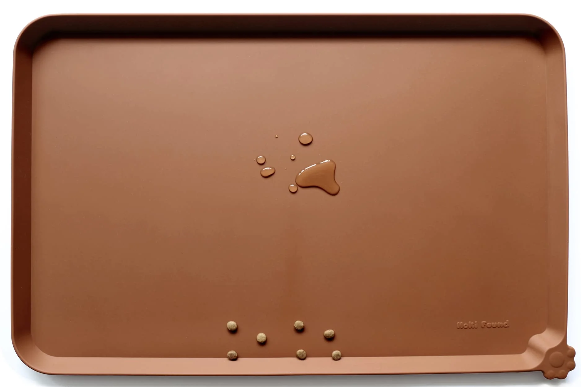 Efficient Hoki Found X-Large Silicone Pet Food Mat Caramel – Non-Slip 28x20in Contemporary