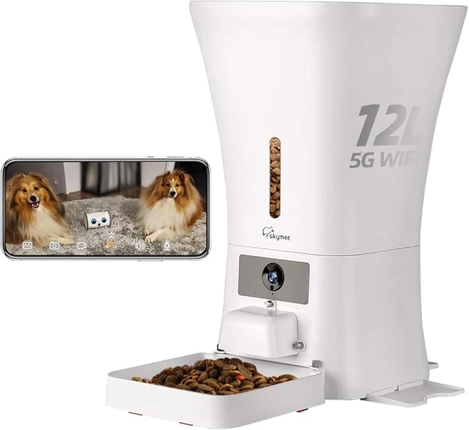 Unique 12L 5G WiFi Aautomatic Dog Feeder Large Breed Automatic cat feeders 1080P Full HD Pet Camera Treat Dispenser Food DispenserAbout ThisOverview Effective