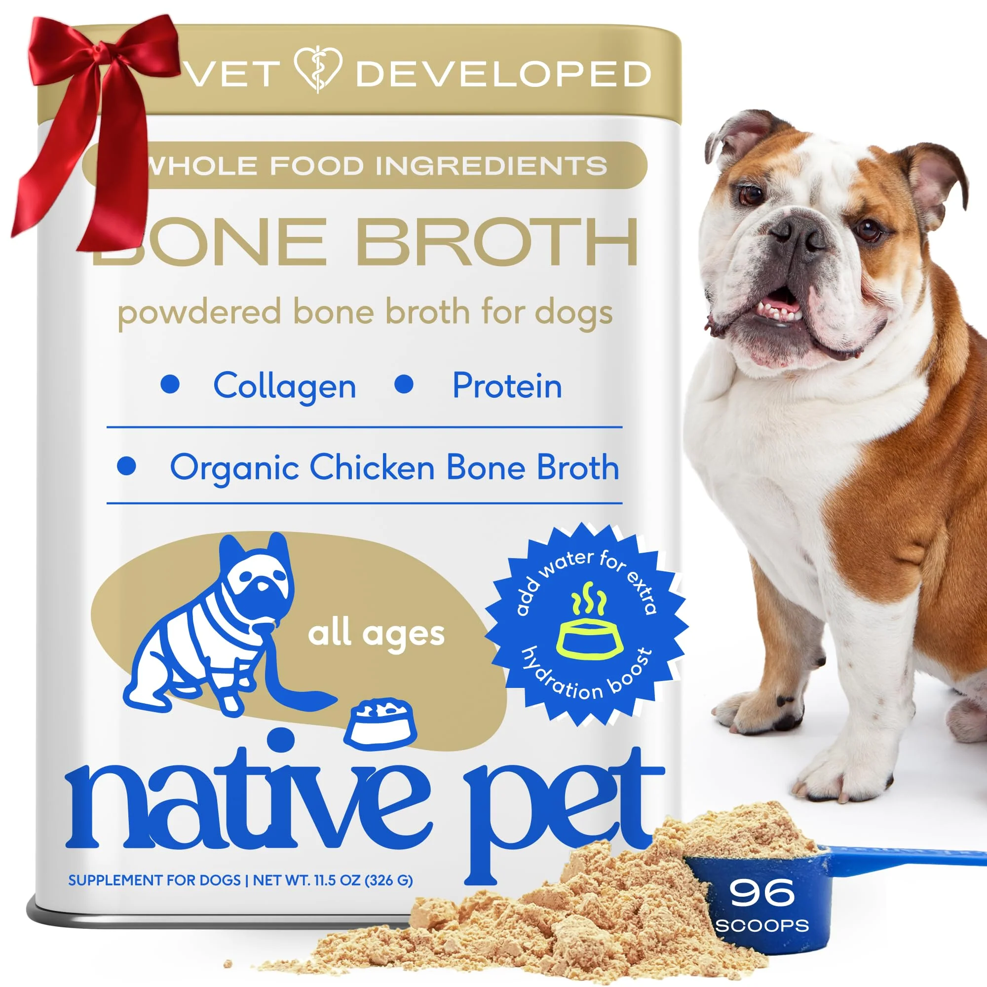 Detailed Native Pet Bone Broth Powder for Dogs and Cats – Chicken 96 Scoops Fine