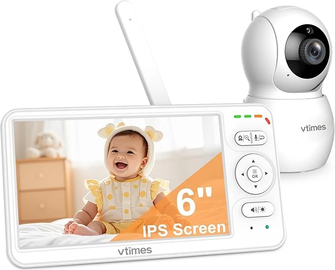 Quality Baby Monitor with Camera and Audio 6'' IPS Screen with 30-Hour Battery Baby Monitor No WiFi Night Vision ECO 2-Way Audio Pan-Tilt-Zoom Baby Camera Monitor with 1000ft Range I GiftAbout ThisOverview Classic