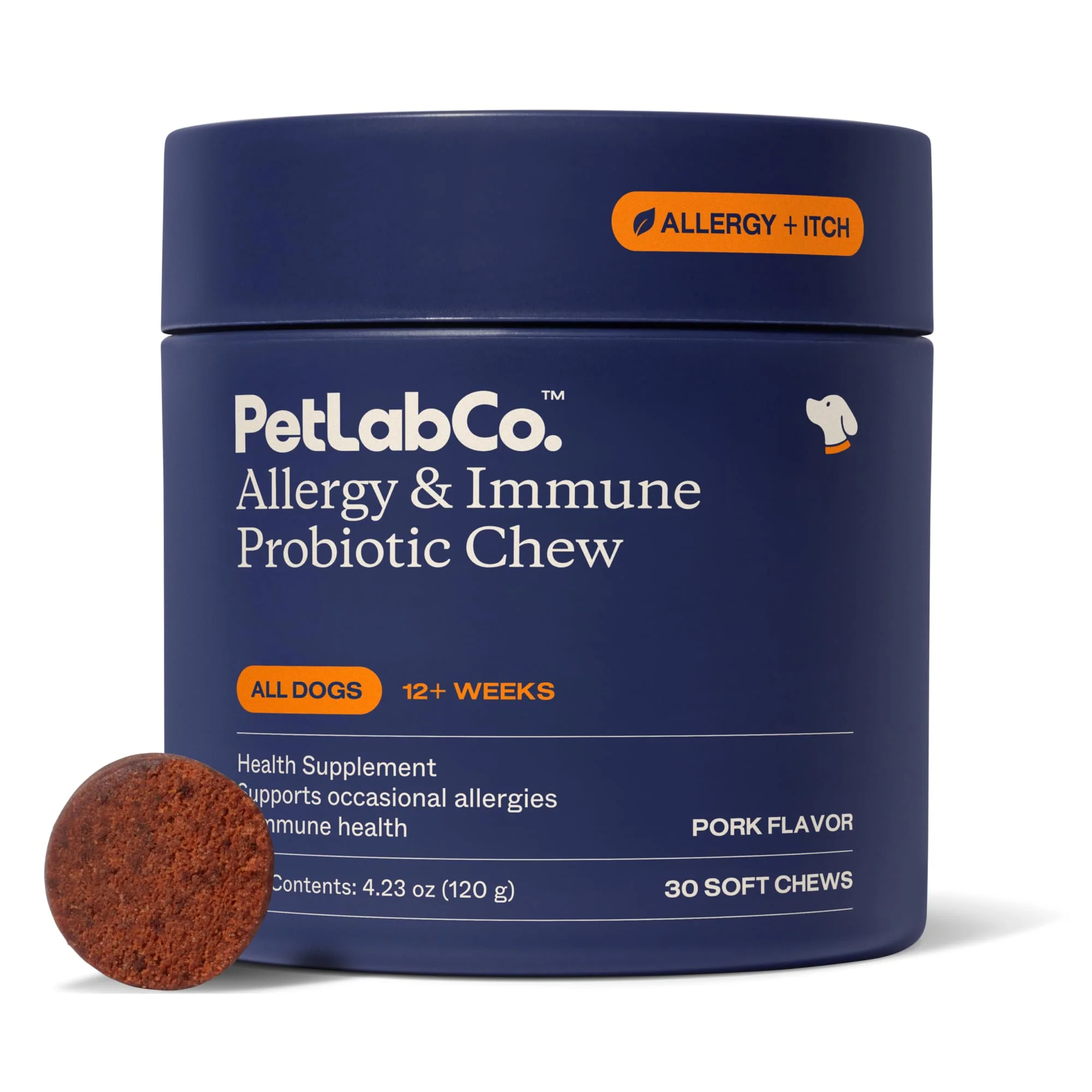 Dependable PetLab Co. Allergy Immune Probiotics for Dogs — Seasonal Support Pork Flavor 30 Soft Chews Sophisticated