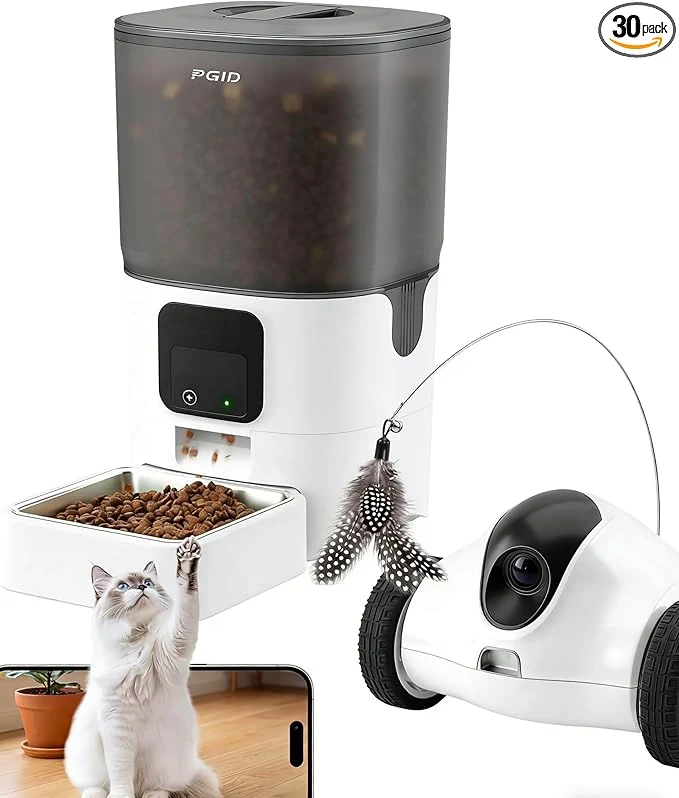 Detailed Pet Compainion Robot on Wheels Distance App Control Movable Security Camera with 2-Way Talk Night Vision Pet Robot Automatic Cat Feeder with 6L Automatic Cat Feeder with CameraAbout ThisOverview Fine Crafted