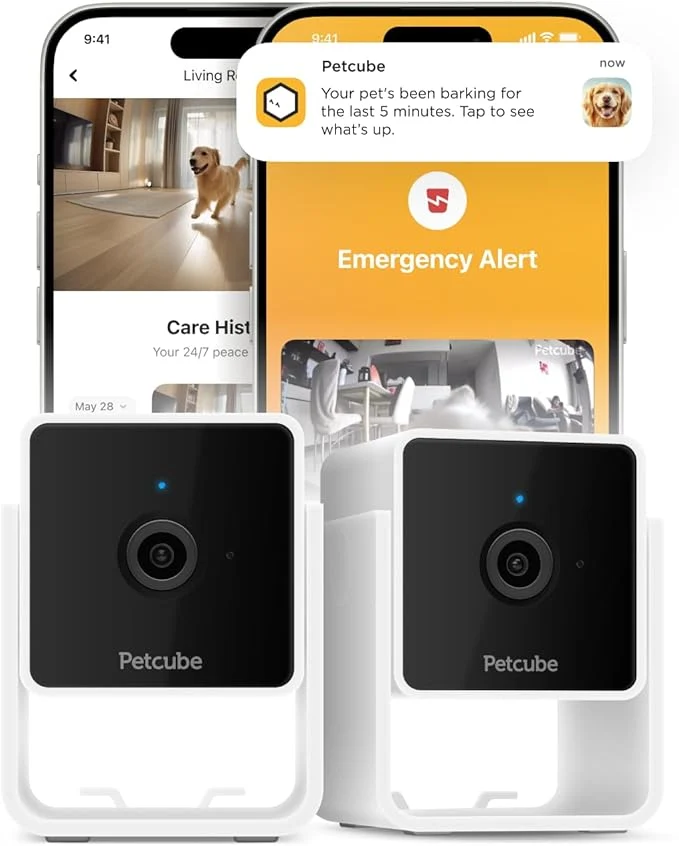 Smart Petcube Cam Indoor Home Security Camera with 1080p HD Video Two-Way Audio Motion Detection and Phone App Night Vision Wi-Fi Camera for Apartment Security Video Baby Monitor Pet Camera 2pack About ThisOverview Verified