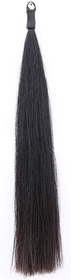 Long-Lasting Horse Tail Extensions with Braided Horsehair Loop Blunt Cut Bottom 34-36 inches Long and 1 lb Weight Natural Black High-Grade