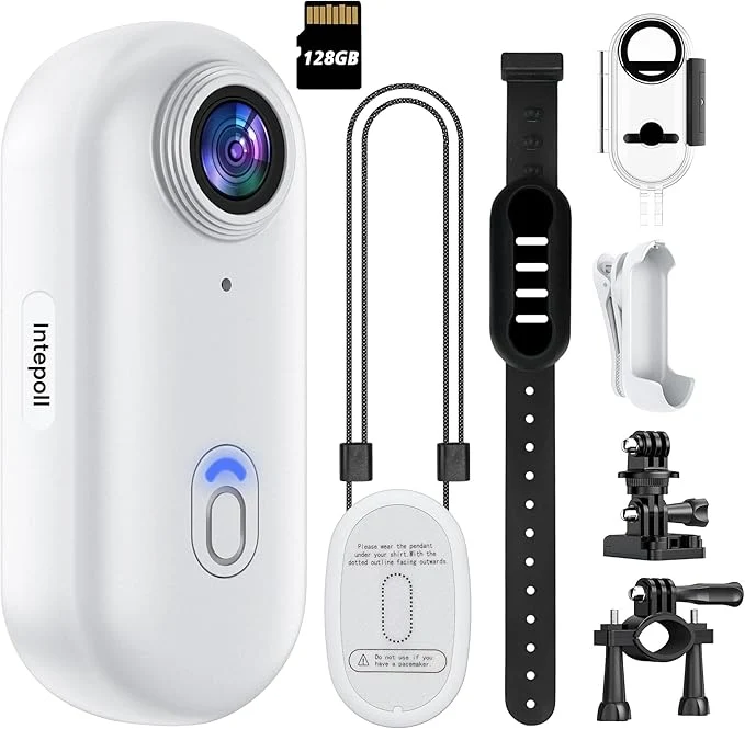 Responsible 4K Mini WiFi Action POV Camera 128GB Thumb Portable Body Cam Wearable Video Recorder with IPX7 Waterproof Camcorder Helmet Mount Magnetic Pocket Sport DV for Bike Cycling Pet Vlogging White About ThisOverview Efficient