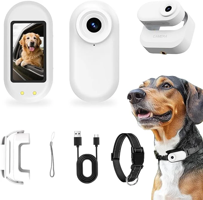 Eco-Friendly Thumb Body Cam 1080P HD Video Recorder Pet Camera Collar with Wireless Charging Dock – Mini Action Sports Cam Motion Detection 1.47'' Screen Magnetic Mount Small POV Camcorder for Dogs CatsAbout ThisOverview Functional