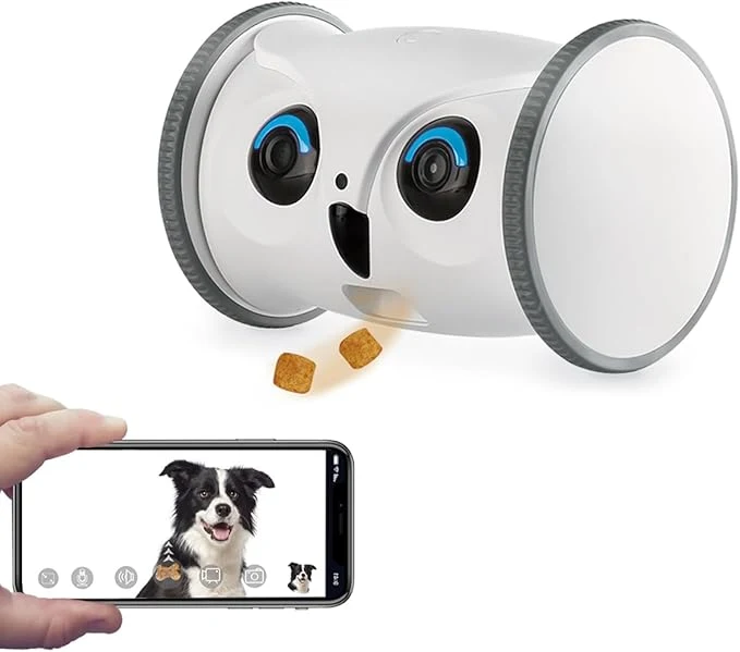 Efficient Owl Robot 1080P Full HD Pet Camera with Treat Dispenser Interactive Toy for Dogs and Cats Full House Mobile Monitoring via App 2 Way Talk No Monthly Fee Only 2.4G WiFi About ThisOverview Versatile