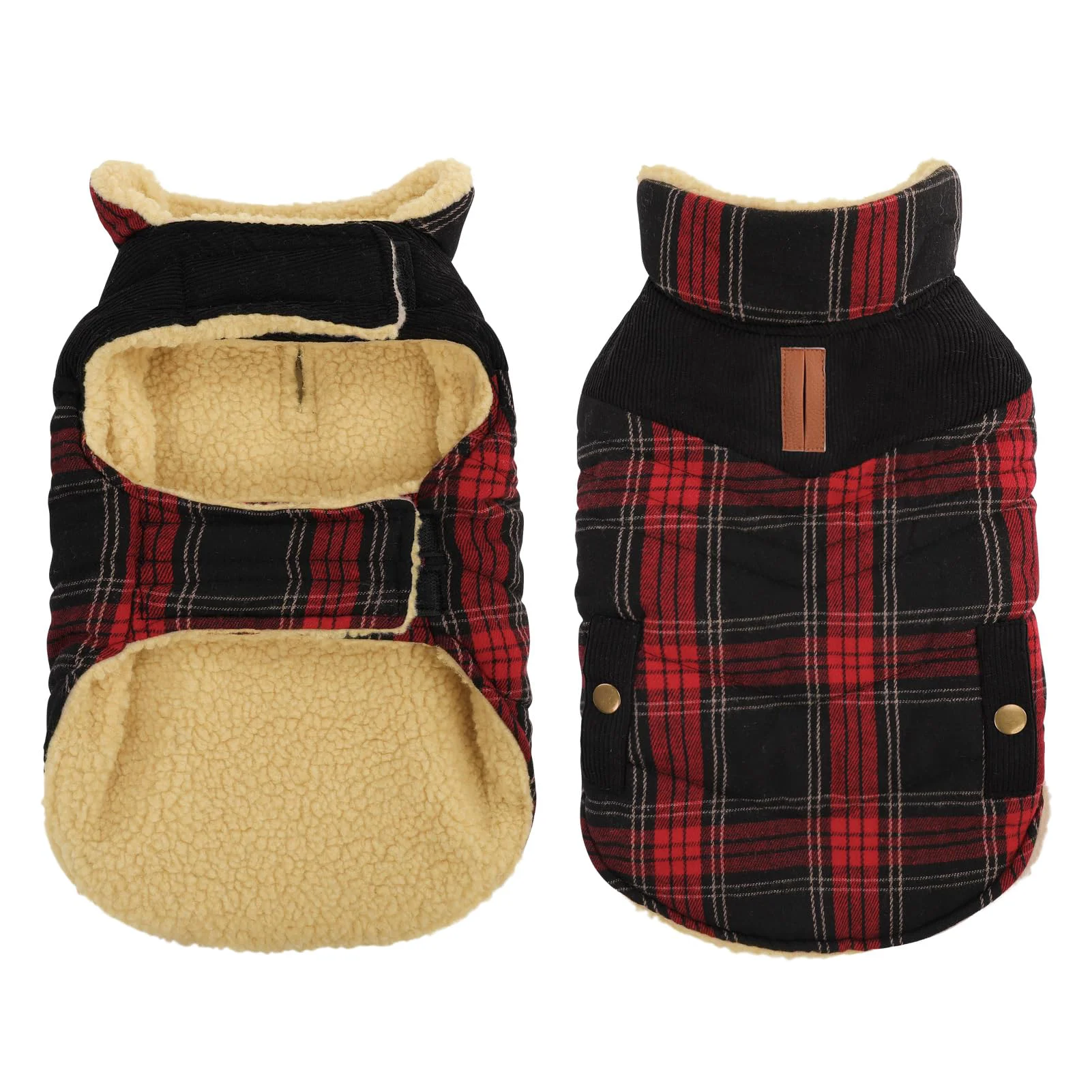 Advanced Queenmore Dog Winter Coat — Waterproof Warm Quilted Plaid Jacket for Small Medium Dogs Sophisticated