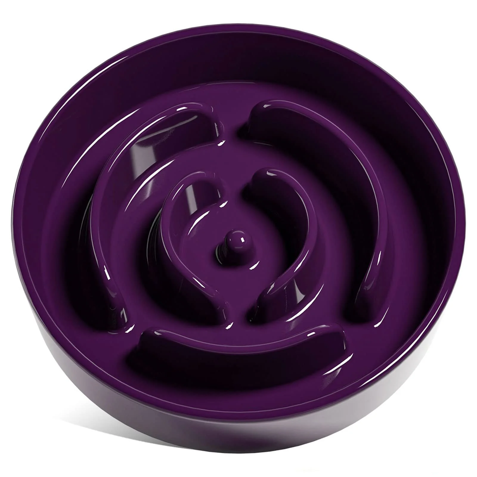 Clean LE TAUCI Slow Feeder Ceramic Dog Bowl – 3-Cup Purple Maze Smart