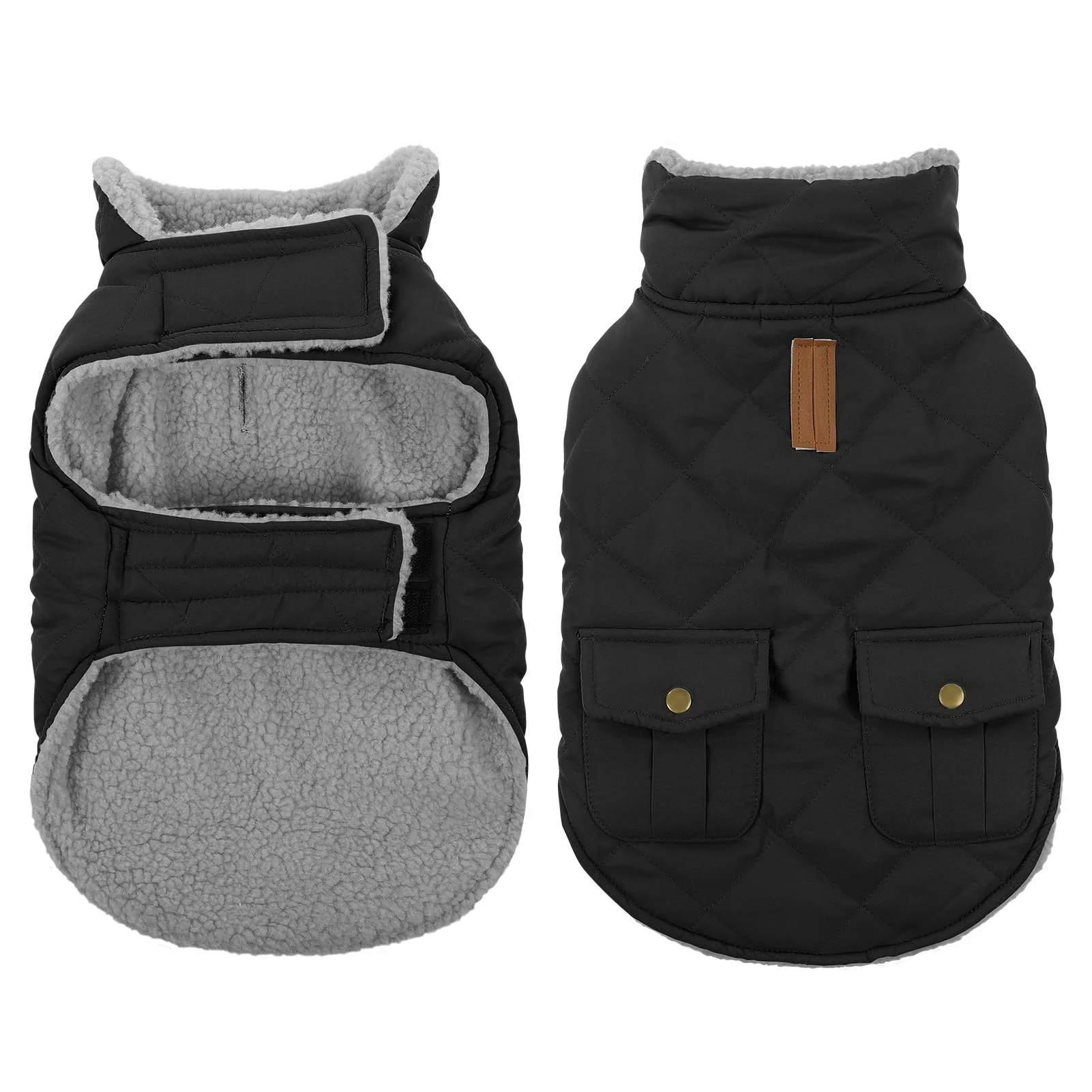Selected Queenmore Dog Winter Coat – Warm Puffer Windproof Plush Lining XS-XL Comfortable