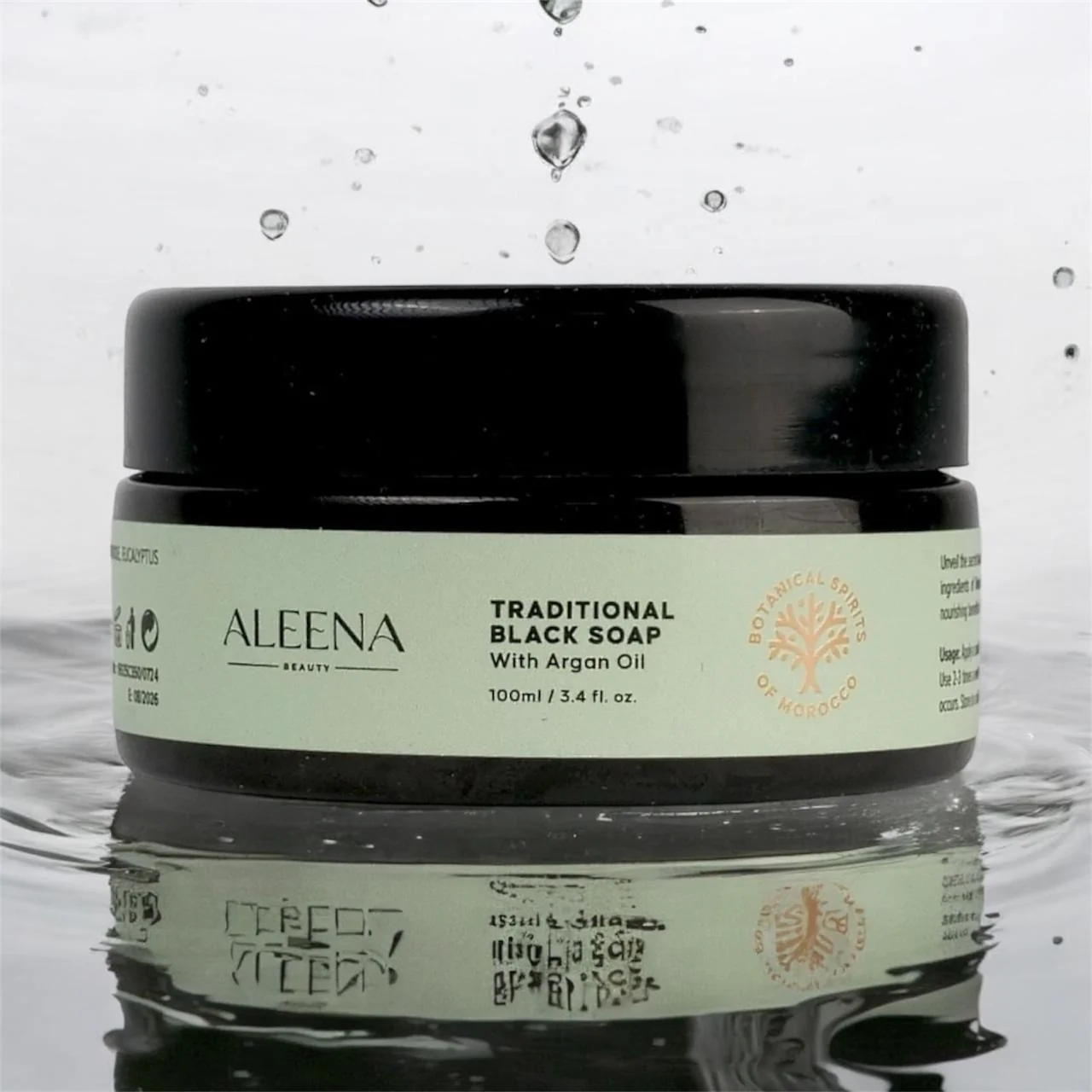 Organic Traditional Black Soap with Morocco Argan Oil. Optimized