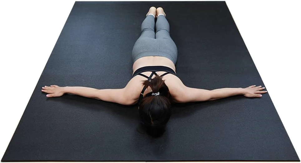Advanced RevTime Extra Large Exercise Mat 7 x 5 feet 84 x 60 x 1 4 6 mm Thick High Density Mat for Home Cardio and Yoga Workouts Durable Gym Floor Mat Black High-Grade