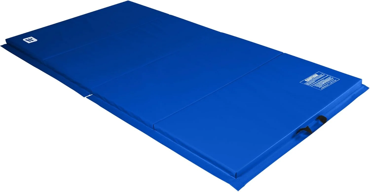Safe We Sell Mats - 4 ft x 8 ft x 2 in Personal Fitness Exercise Mat for Home Workout - Lightweight and Folds for Carrying – All Purpose Home Gym Mat – Thick Mat for Yoga Pilates Stretches and Floor Exercises Contemporary