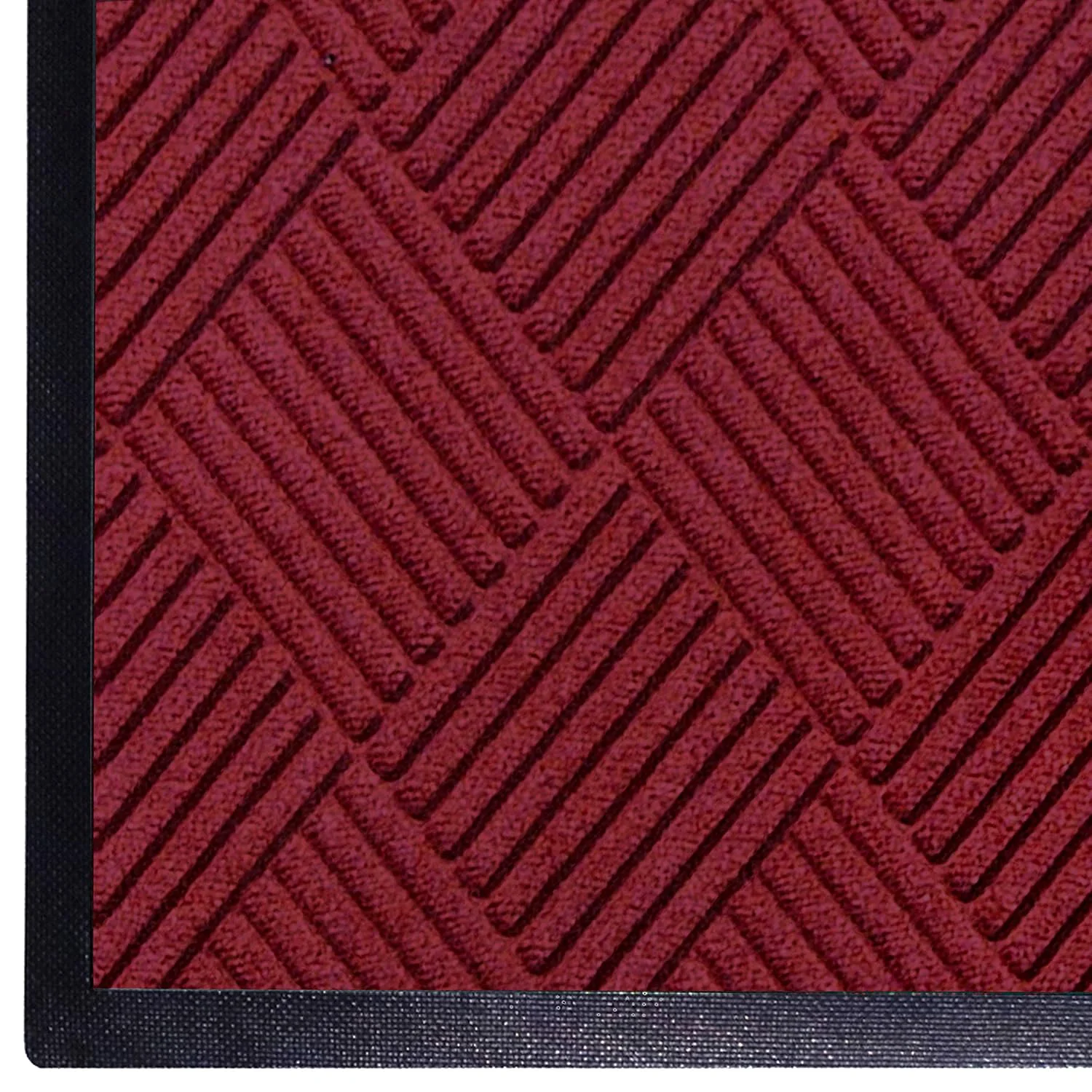 Authentic M A Matting WaterHog Diamond Commercial-Grade Entrance Mat with Rubber Border – Indoor Outdoor Quick Drying Stain Resistant Door Mat Red Black 4' x 8' Carefully Designed