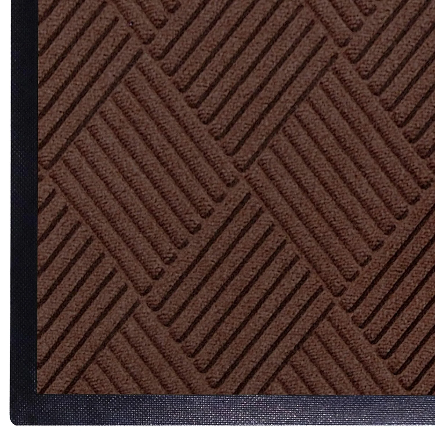 User-Friendly WaterHog Diamond Commercial-Grade Entrance Mat with Rubber Border – Indoor Outdoor Quick Drying Stain Resistant Door Mat Dark Brown 4' x 10' Smart