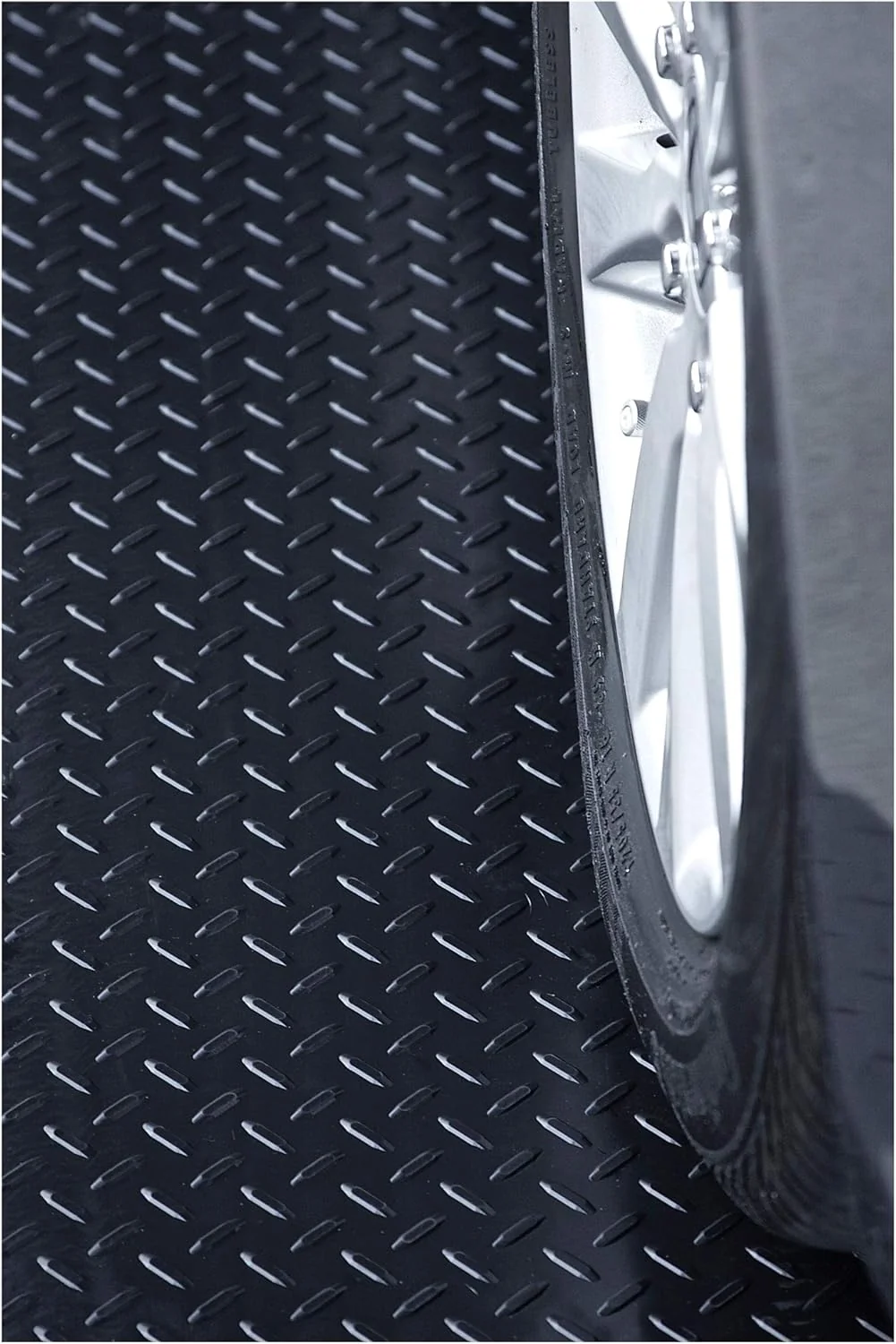 Smooth RESILIA Heavy Duty Garage Floor Runner Protector Mat - Slip Resistant Diamond Plate PVC Mats - Water Spill Stain Resistant Black 4 feet x 20 feet Made in The USA Environmentally Friendly