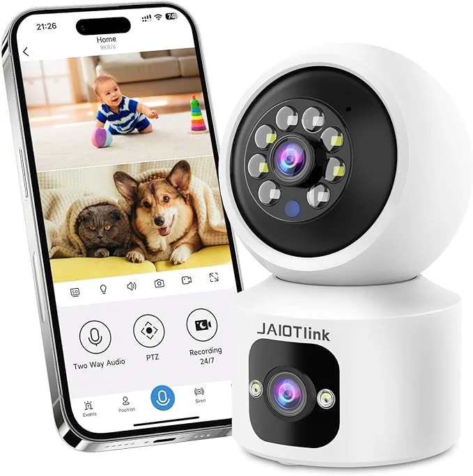 Next-Generation Indoor Pet Security Camera for Dog Cat 360° Pan Tilt Baby Monitor 2.5k Dual-Lens WiFi Camera with Phone App 2.4G 5G WiFi AI Human Pet Detection Compatible with AlexaAbout ThisOverview Verified
