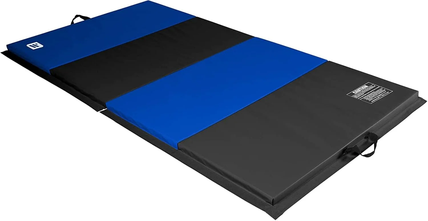 Green We Sell Mats - 4 ft x 8 ft x 2 in Personal Fitness Exercise Mat for Home Workout - Lightweight and Folds for Carrying – All Purpose Home Gym Mat – Thick Mat for Yoga Pilates Stretches and Floor Exercises Casual