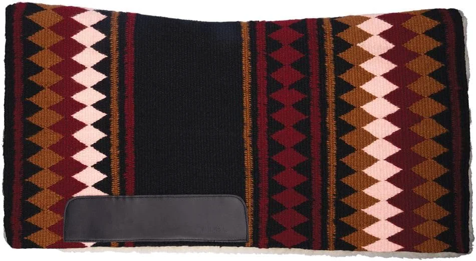 Premium Material Fleece Bottom Contoured Saddle Pad - 34 x 40 New Zealand Wool Top 3 4 Felt Core Contoured Fit Hypoallergenic Fleece Lining Weighs 8 lbs Casual
