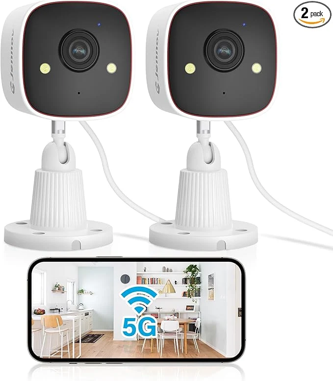 Original Design Jennov 2K Security Cameras WiFi Indoor Cameras for Home Security Plug in Powered Pet Cams Dual-Band 5GHz 2.4GHz Color Night Vision 2-Way Audio Human Motion Detection IP66 Waterproof OutdoorAbout ThisOverview Excellent