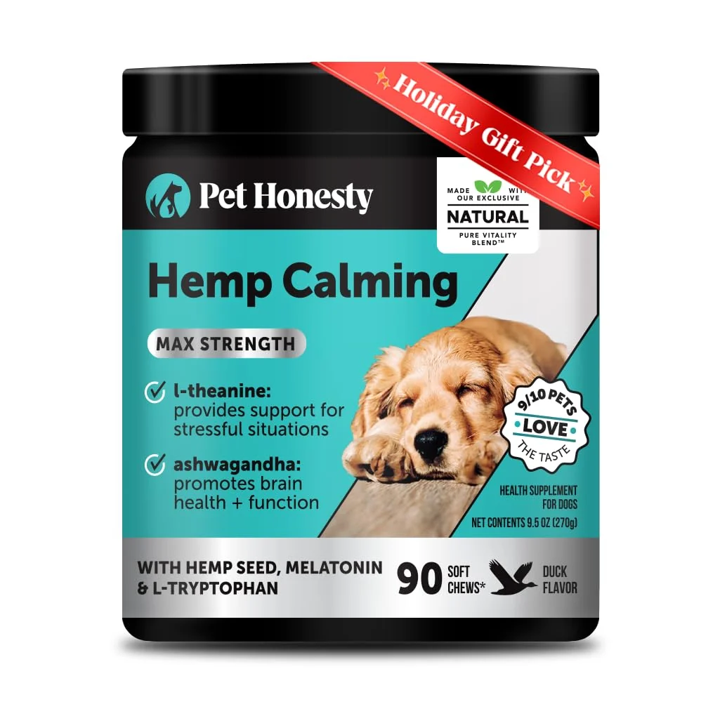 Smart Pet Honesty Natural Hemp Calming Chews for Dogs Maximum Strength - Hemp Melatonin for Occasional Anxiousness - Calming Aid Supplement with Valerian Root - Stress Separation Thunder Support - Duck 90 Ct Exceptional