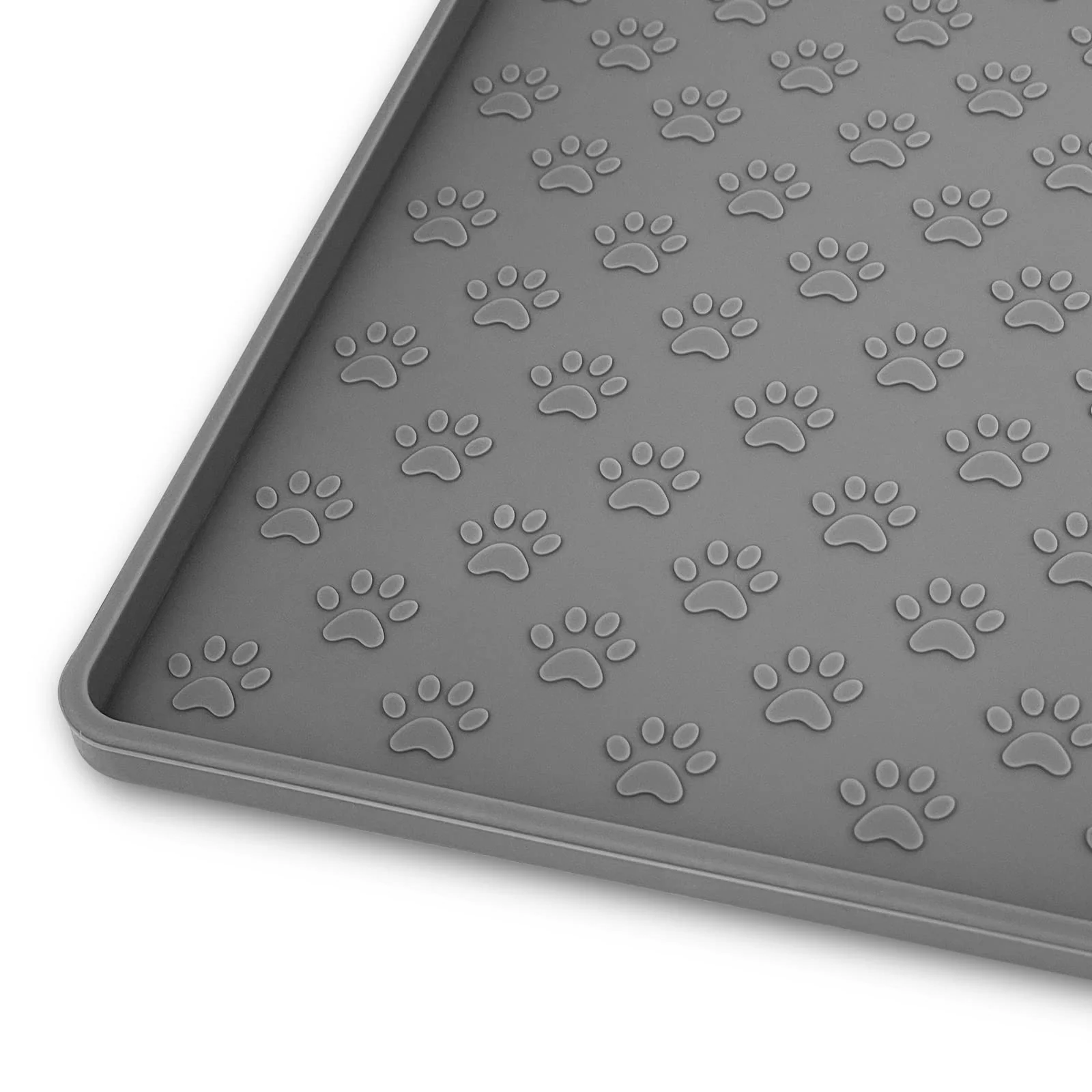 Carefully Designed Ptlom Grey Pet Placemat – Waterproof Anti-Slip Feeding Mat 31.5 x 23.6 in Fine