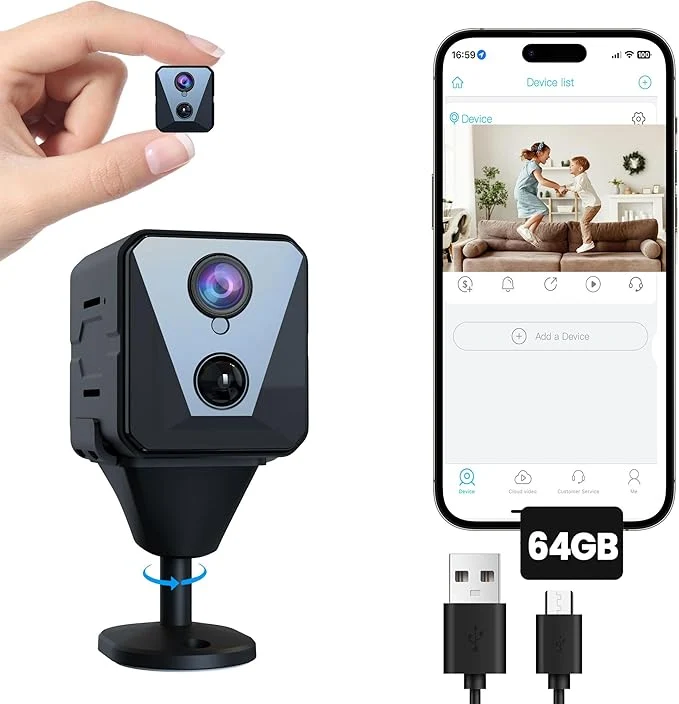 Organic 4K Security Camera with 64GB SD Card Battery Powered Security Cam 100-Day Standby AI Human Detection Night Vision -Time Alert Baby Monitor Pet Cam for Home or OfficeAbout ThisOverview Clean