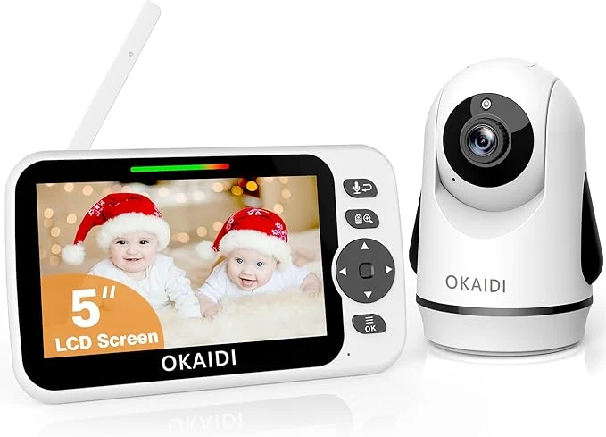 Quality OKAIDI Video Baby Monitor with Camera and Audio 5 Display Baby Monitor No WiFi 30H Battery and 1000ft Range Remote Pan-Tilt-Zoom Baby Camera Night Vision 2-Way Talk ECO Temperature LullabyAbout ThisOverview Elite