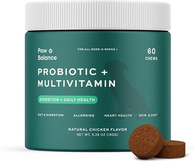 Specialty Dog Probiotics and Multivitamin Chews for Allergies Digestive Health Immune Support Gut Health Allergy Relief Dog Vitamins with Vitamin C Omega 3 Colostrum 60 Soft Chews per JarAbout This Elite