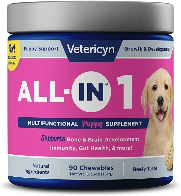 World-Class Vetericyn All-in 1 Multifunctional Puppy Supplement Digestive Enzymes Antioxidant Immune Support for Puppies Vitamins Minerals Prebiotics Probiotics and Omegas. 90 CountAbout This Classic