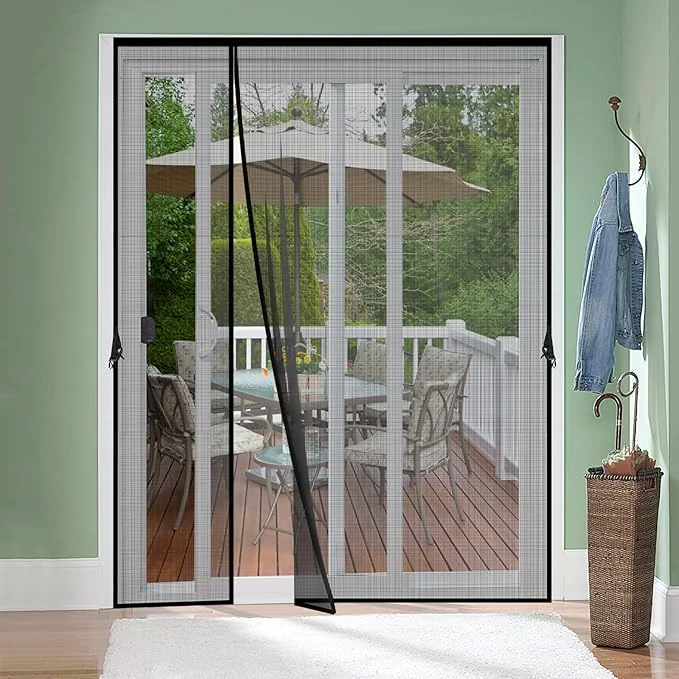 Unique Reversible Left Right Side Opening Fiberglass Magnetic Screen Door Fit Door Modern