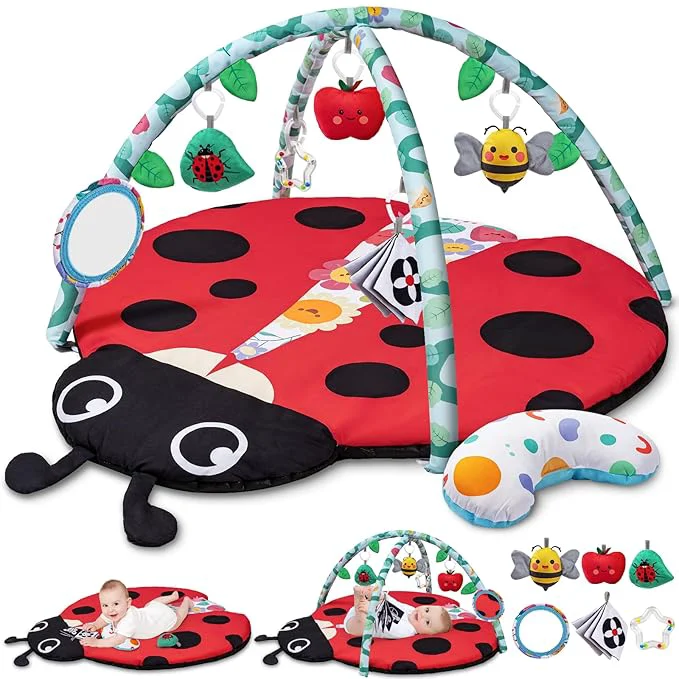 Traditional Jyusmile Baby Play Gym Mat 8-in-1 Tummy Time Mat Effective