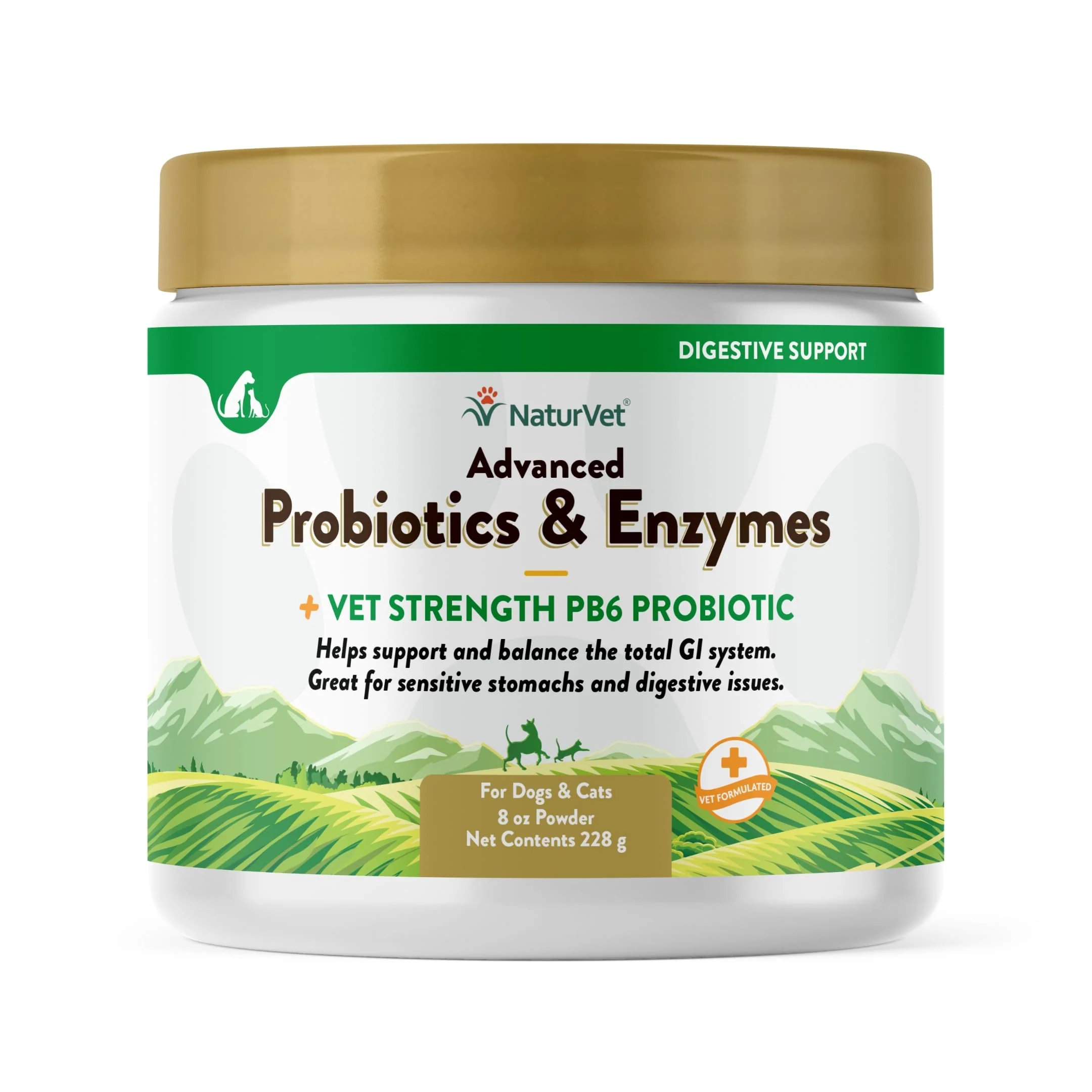 Carefully Designed NaturVet – Advanced Probiotics Enzymes PB6 Probiotic Vet Strength for Dogs Cats 8 oz Secure