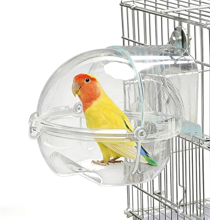 Verified Bird Bath Box for Cage Parrot Hanging Planet Bathtub No-Leakage Transparent Crafted