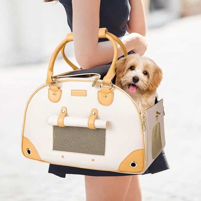 Healthy Foldable Premium PU Leather Dog Purse Traditional