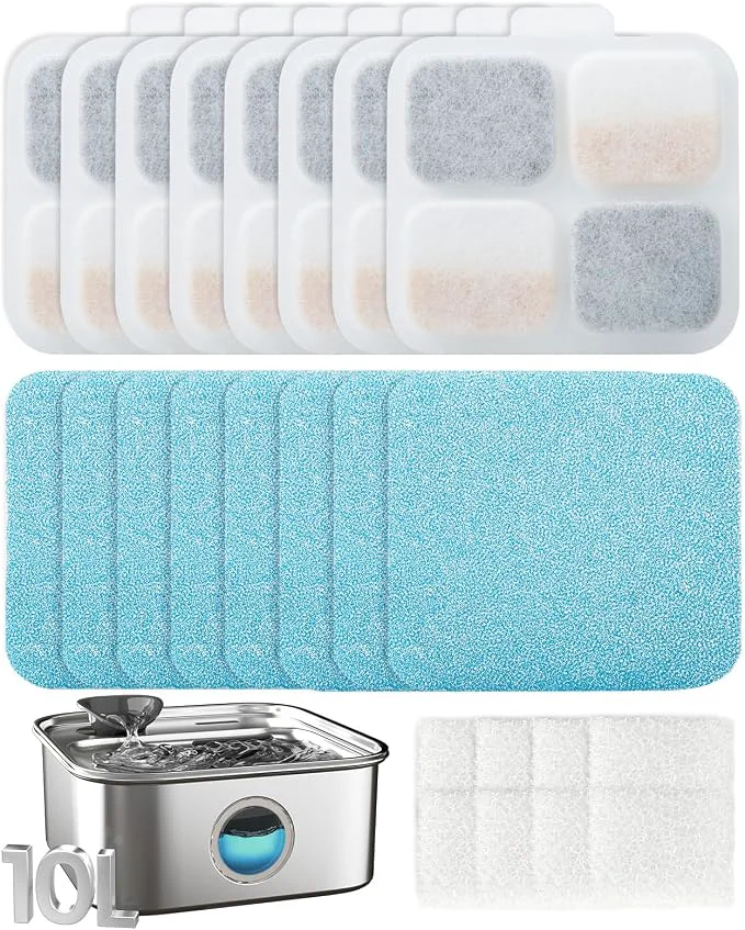 Functional oneisall 8Set Filters for for PW07SAU 10L 2.64Gal Stainless Steel Dog Water Clean