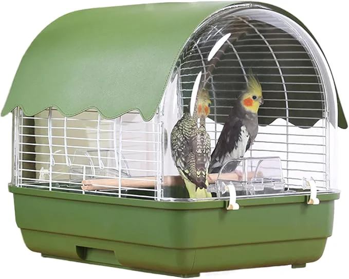 Comfortable Small Bird Cage Transparent Bird Travel Carrier Full View Cockatiel Cage Genuine