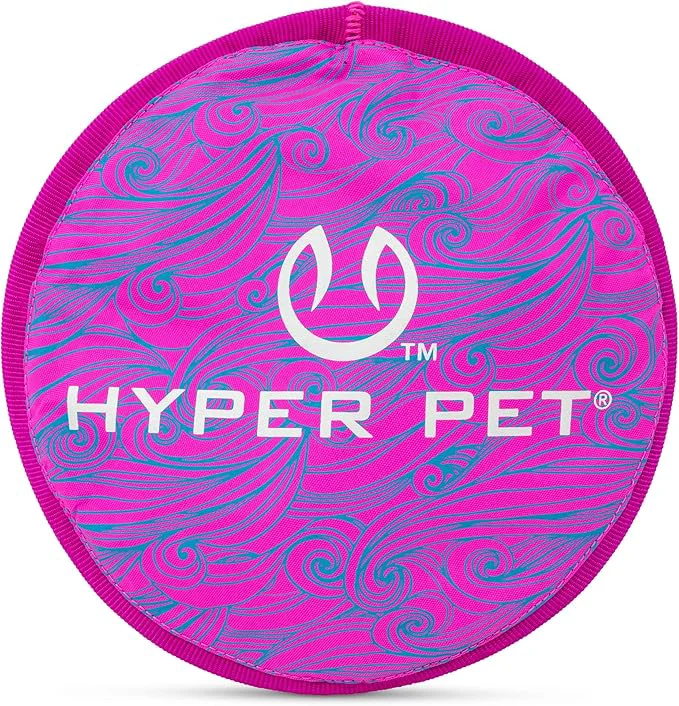 Versatile Hyper Pet Flippy Flopper 9 Flying Disc Soft Dog Toy Floats in Water Safe on Teeth Pack of 1 Purple Swirl DesignAbout This Flexible