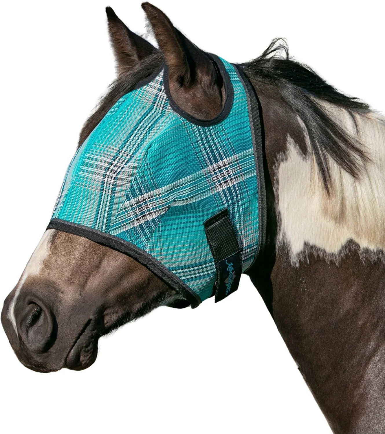 Smart Kensington UV Horse Fly Mask with Web Trim - Protective Mask with Dual Ear Opening Forelock dom - Small Atlantis Top-Quality