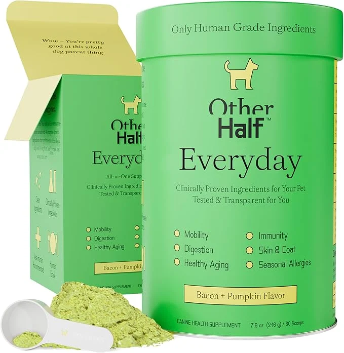 Environmentally Friendly Other Half Everyday - Dog Multivitamin Supplement - Daily Joint Gut Allergy Immune Urinary Tract Support Skin Coat More - Glucosamine Chondroitin Omega 3 Probiotics 45 Active IngredientsAbout ThisOverview Quality