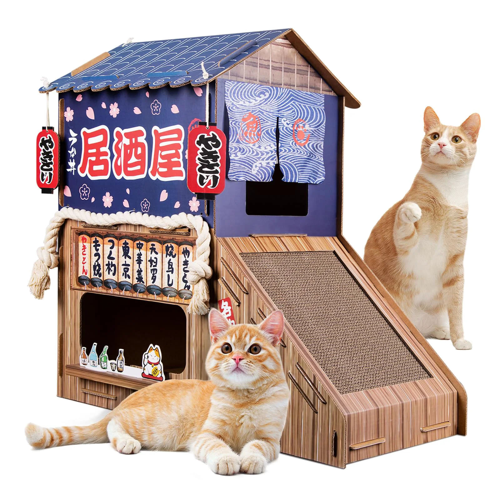 Classic opbodqo Cardboard Cat House – Double Bed Indoor Scratcher Gift Reliable