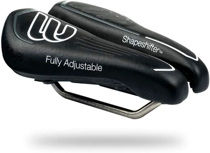 Reliable SRT Super Short Noseless Pain- Adjustable Bicycle Saddle Black with Titanium Rails Custom Fit Comfort one Size Elite