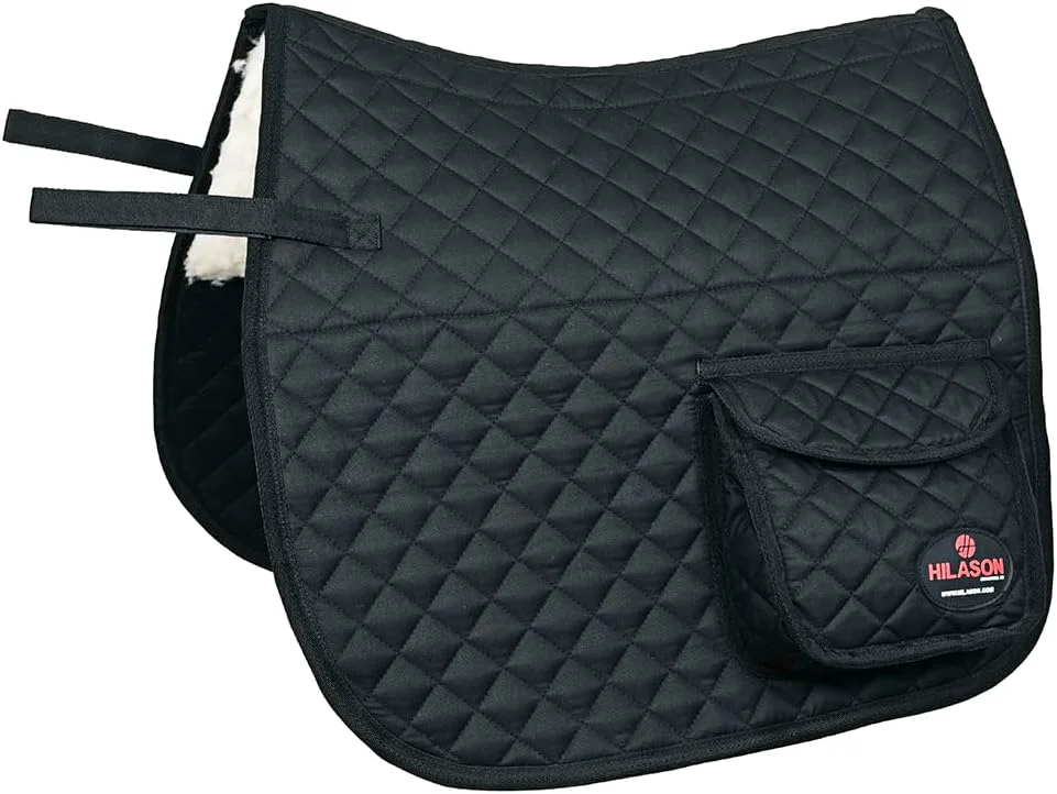 Premium Material HILASON Western Horse Luxury Quilted Saddle Pads with Pockets Pad Genuine