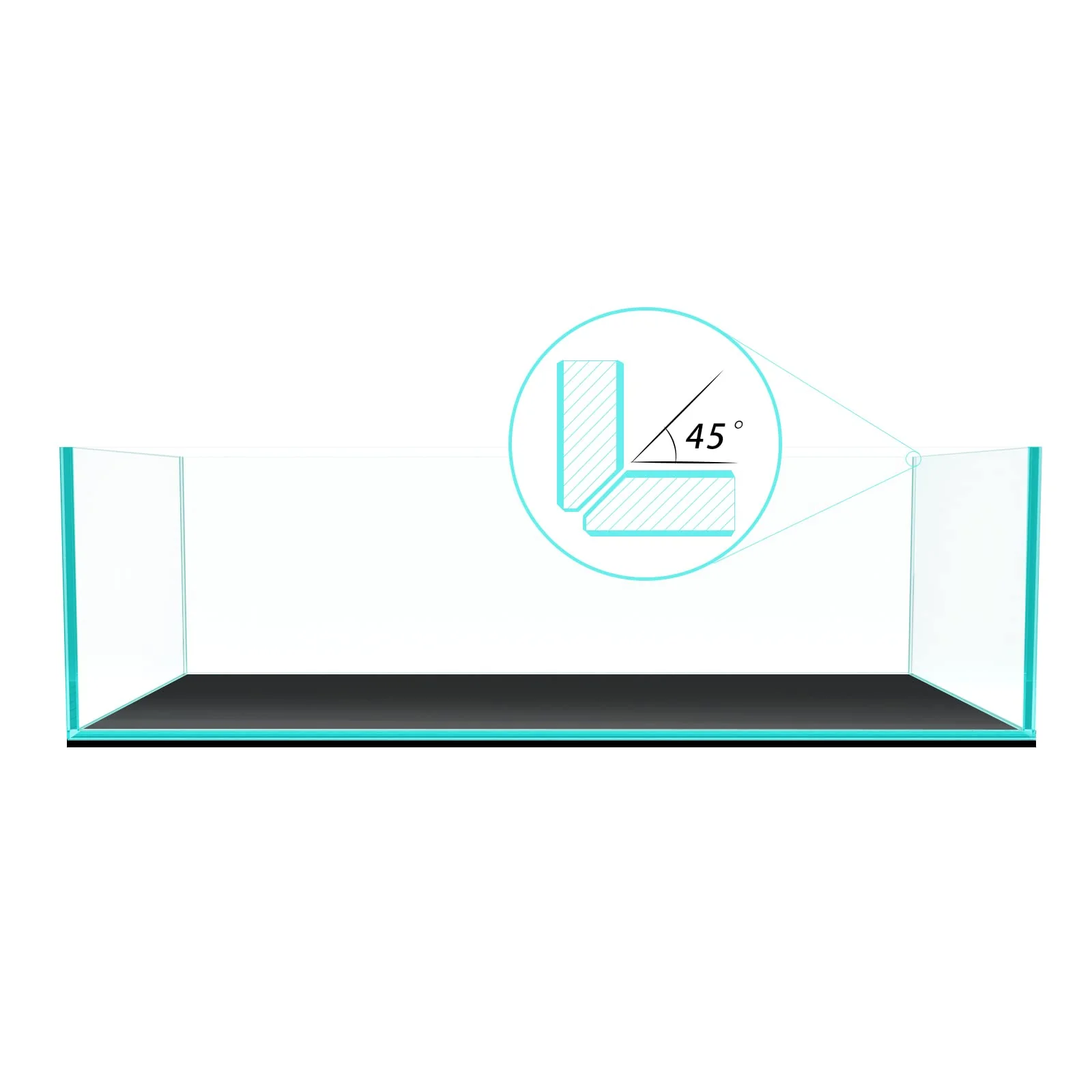 Soft FZONE Anata 9Gal Rimless Aquarium – NovaClear Ultra-White Glass 45° Mitered Edges Elegant